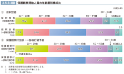 2-5-3-2図　保護観察開始人員の年齢層別構成比